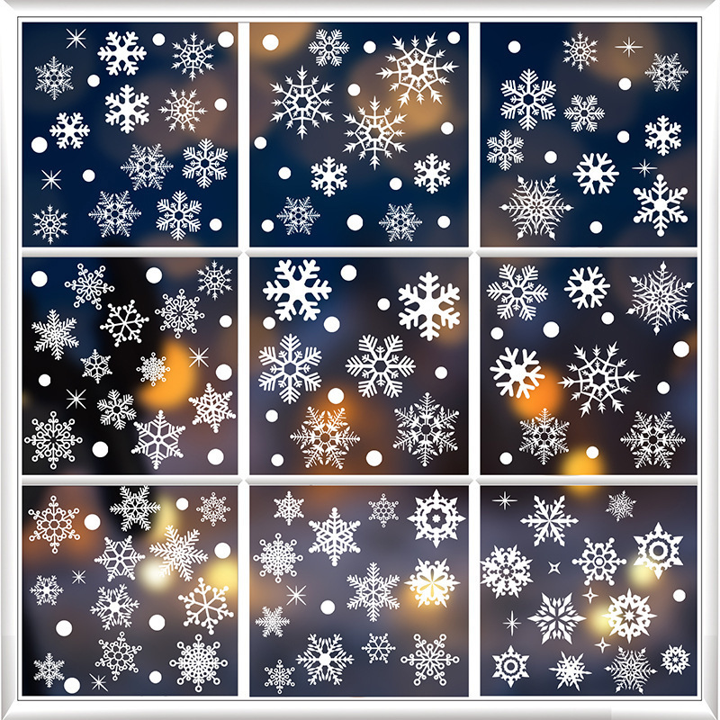 christmas window clings snowflakes Xmas Snowflake Static Stickers Winter Snow Flakes Clings Party Decal