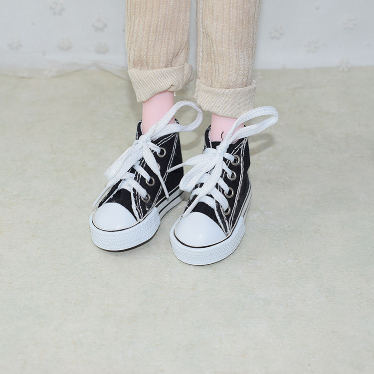 wholesale 7.5cm Canvas Shoes with Shoelace for 60cm BJD Doll Fashion Mini Shoes keychain