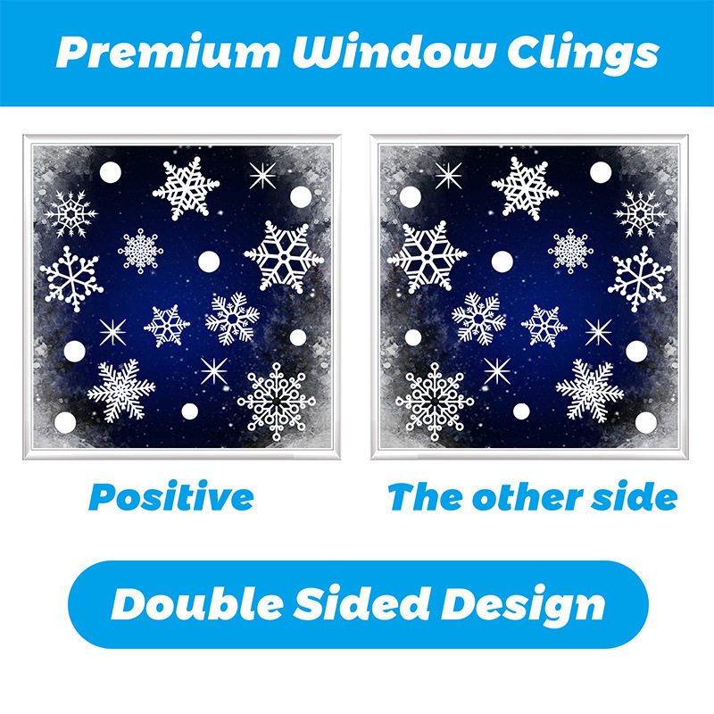 christmas window clings snowflakes Xmas Snowflake Static Stickers Winter Snow Flakes Clings Party Decal