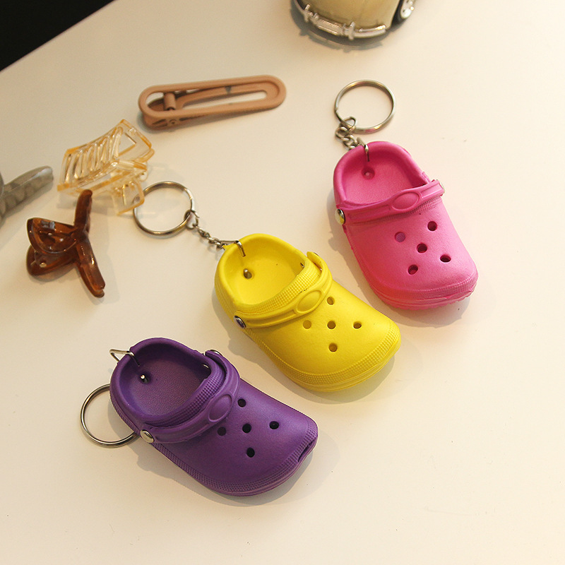 Cute Keychain Shoe Charms Pendant Mini Croc Shoe Keychain Women Cute Shoes Style Keychain