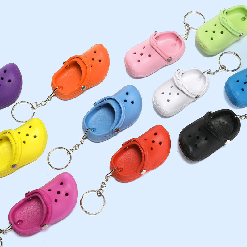 Cute Keychain Shoe Charms Pendant Mini Croc Shoe Keychain Women Cute Shoes Style Keychain