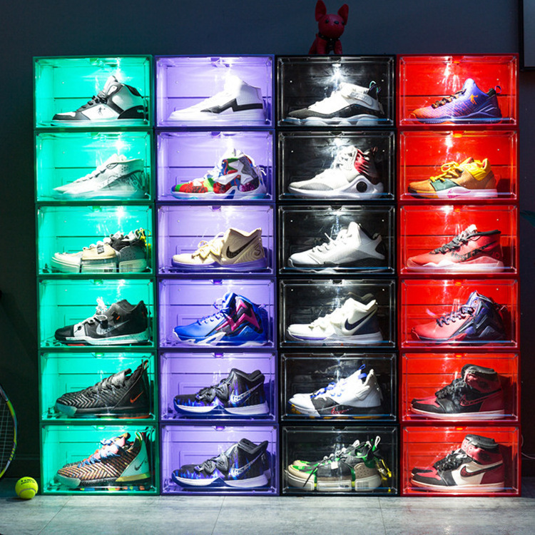 Sound Contral led shoe box storage giant sneaker storage box luminous drawer shoe box on sales