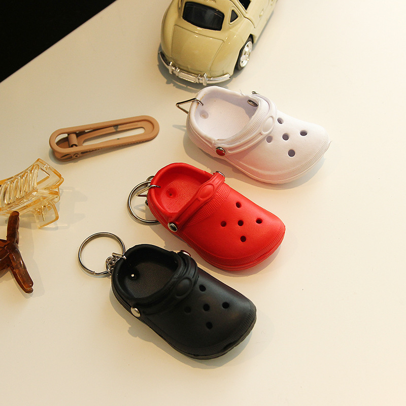 Cute Keychain Shoe Charms Pendant Mini Croc Shoe Keychain Women Cute Shoes Style Keychain