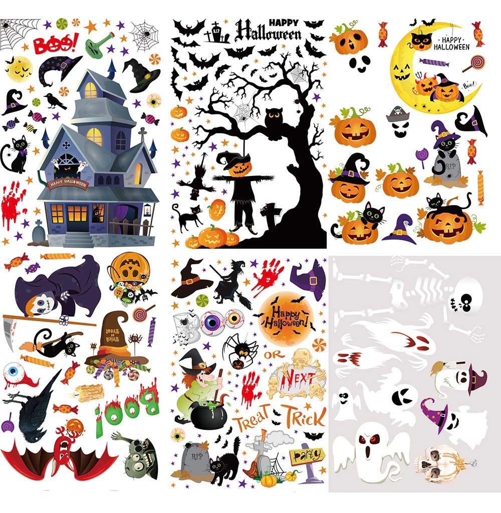 Halloween Window Clings Halloween Window Decorations Halloween Pumpkin Stickers Decals for Kids