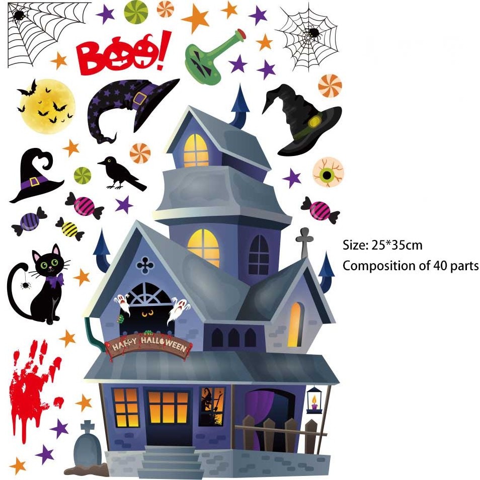 Halloween Window Clings Halloween Window Decorations Halloween Pumpkin Stickers Decals for Kids