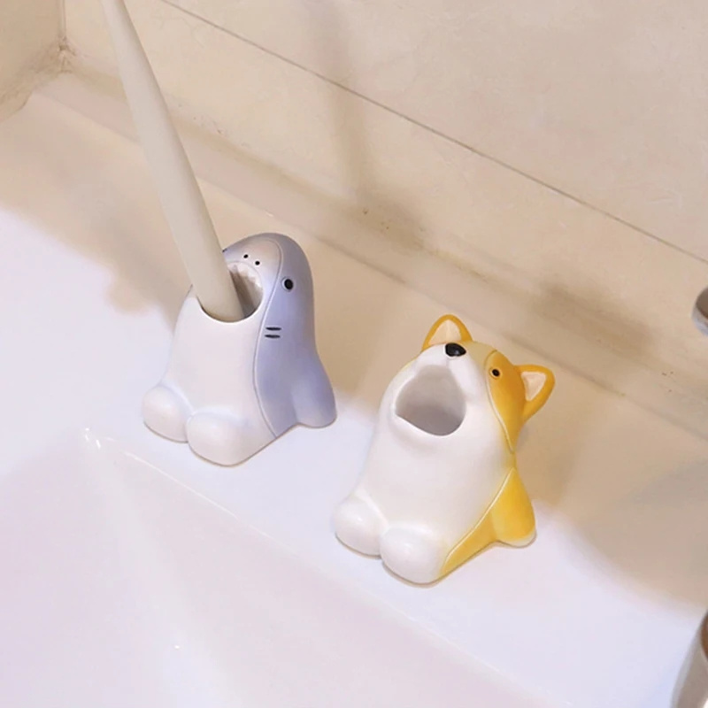 Mini Animal Single Tooth Brush Stand Fun Resin Pen Pencil Holder Animal Toothbrush Holders