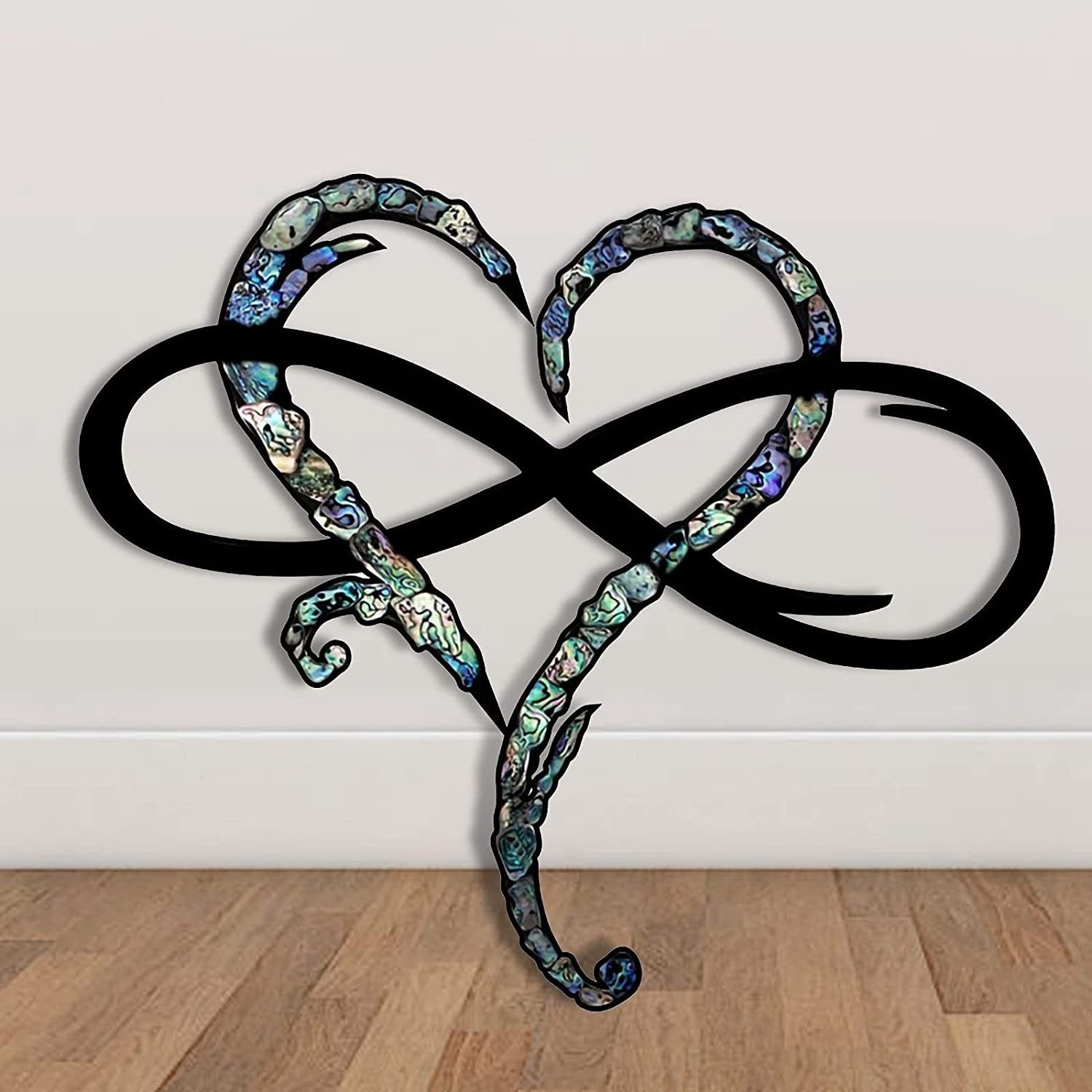 Wall Decor Art Metal Infinity Heart Sculptures Love Sign for Home Decor