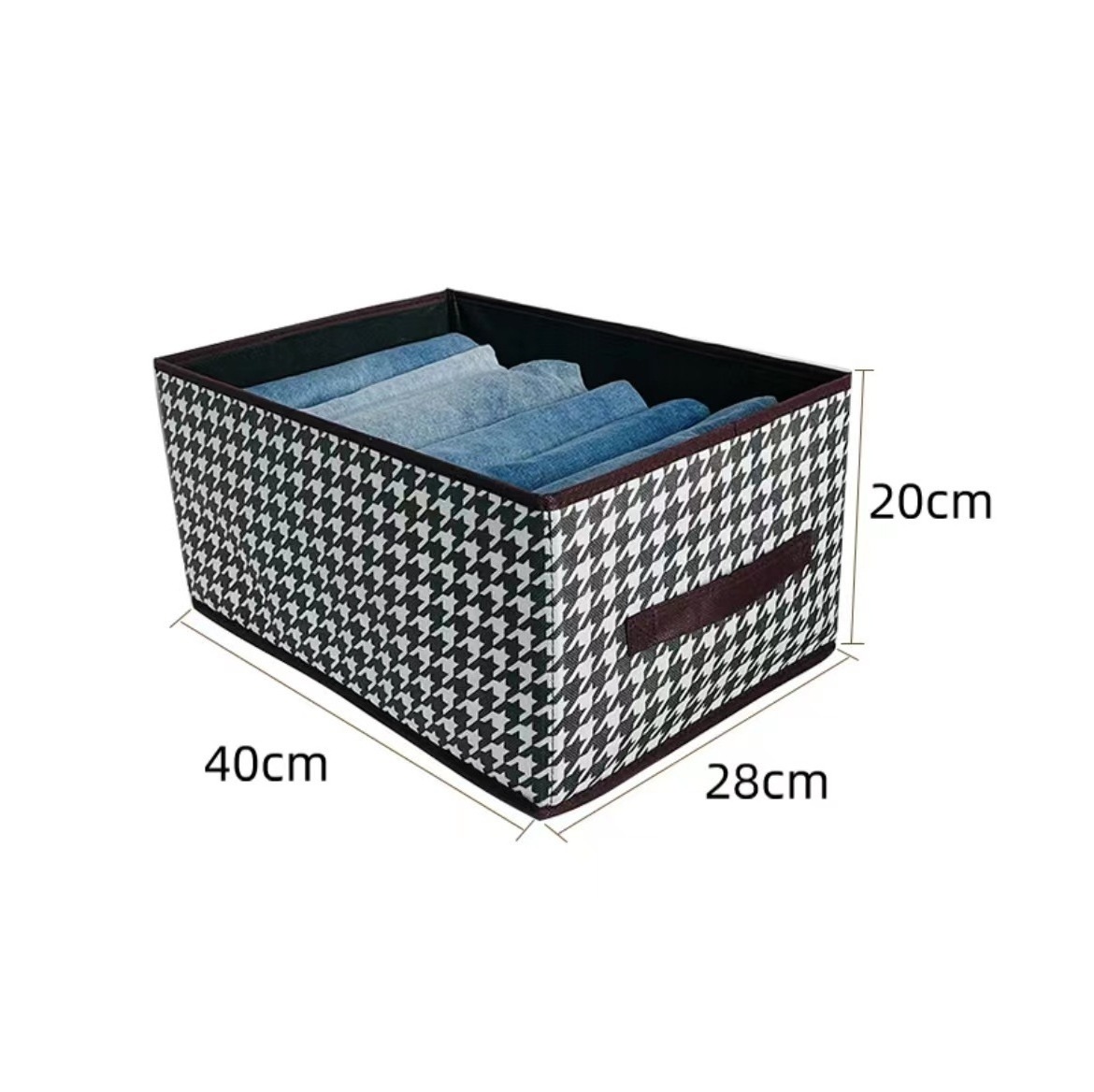 Closet Clothes Organizer with Handle Fabric Storage Box with Steel Frame for Jeans T-shirt Pants