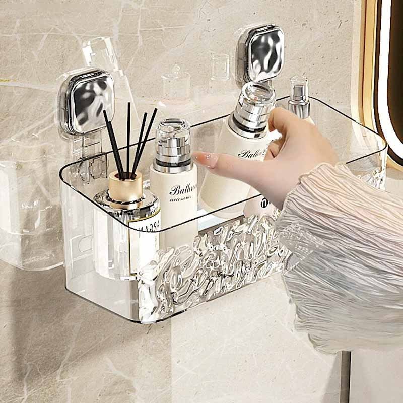 shower caddy corner shelf Bathroom Suction Cup Storage Rack Glacier Pattern Suction Cup Shelf