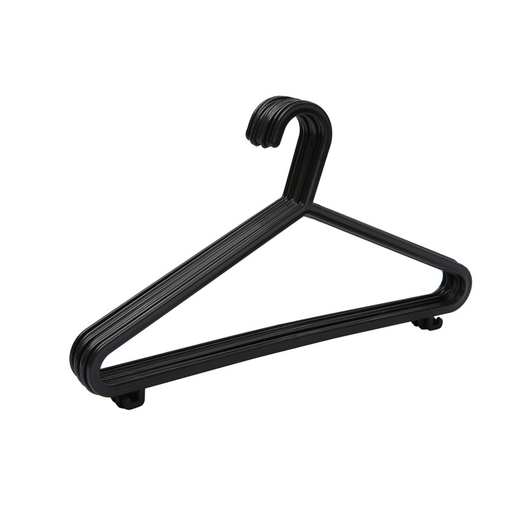 Wholesale Custom Cheap Plastic Towel Black Coat Laundry Cloth Hanger For Clothing