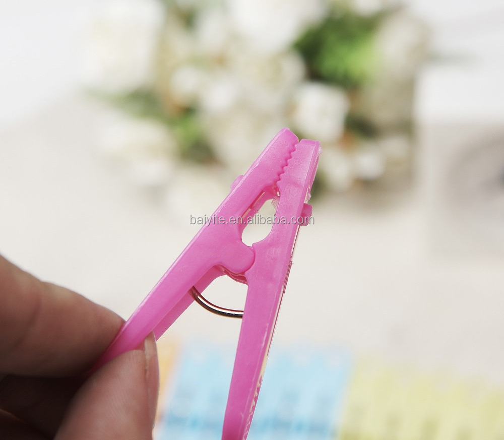 New Abs Material Mini Colorful Stainless Steel Spring Clothespin Drying Clip Clothes Pegs