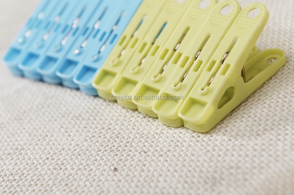 New Abs Material Mini Colorful Stainless Steel Spring Clothespin Drying Clip Clothes Pegs