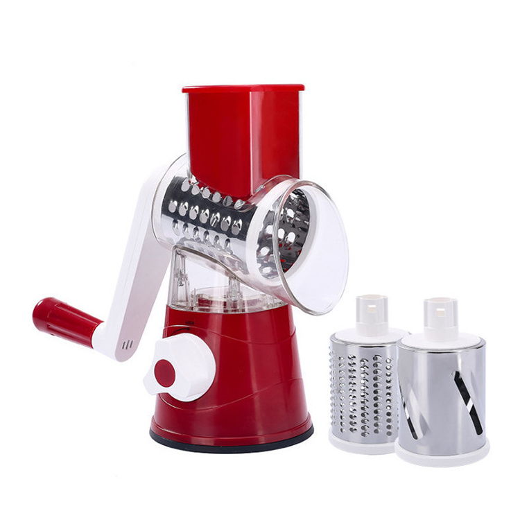 Multifunctional Vegetable Cutter Drum Graters 3 in 1 Manual Cheese Grater Spiralizer Vegetable Slicer Chopper