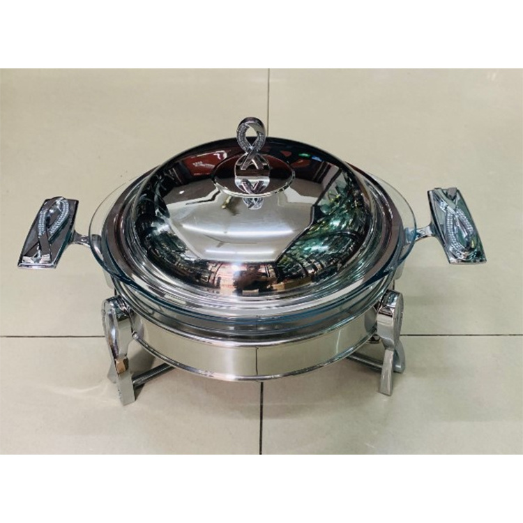 European Style Luxury 2L/3L/4L Rectangular Round Oval Glass Stainless Steel Chafing Dish Food Warmer Chaffing Dish