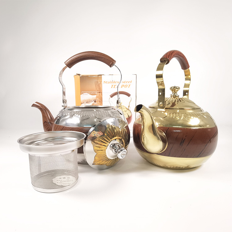 New Arrival 1L/1.5L/2.0L Arabic Style Stainless Steel Water Boiling Whistling Tea Kettle Water Kettle Teapot