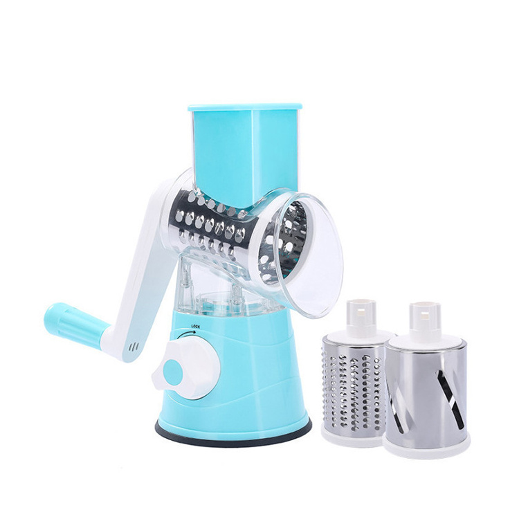 Multifunctional Vegetable Cutter Drum Graters 3 in 1 Manual Cheese Grater Spiralizer Vegetable Slicer Chopper