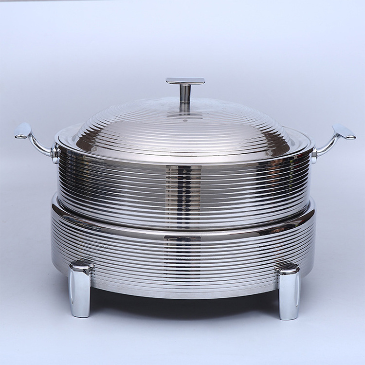 Hotel Restaurant Catering Luxury 32/36cm Gold Round Chafing Dishes Stainless Steel Chaffing Dish Buffet Serving Food Warmer