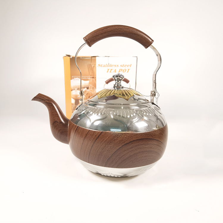 New Arrival 1L/1.5L/2.0L Arabic Style Stainless Steel Water Boiling Whistling Tea Kettle Water Kettle Teapot