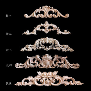 Decorative antique wood onlay wooden applique furniture decals for cabinet