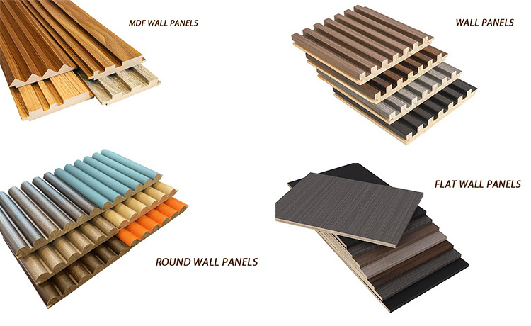 Hot sale interior wooden wall panels 3D fluted design MDF wall cladding ...