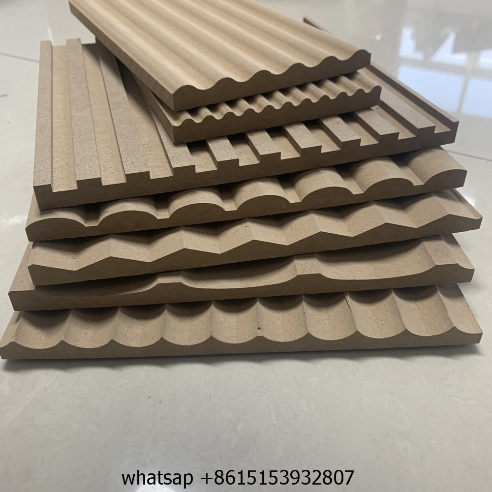 Indoor wall decoration Custom slatwall  MDF paneling Router beadboard wall panel board HDF 2.44x1.22 stock discount MDF walls furniture panel