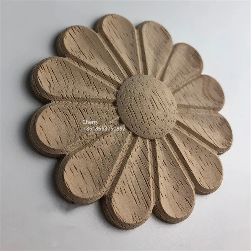 Round Carved Appliques Onlays Decorative Decals For Door Wall Onlays