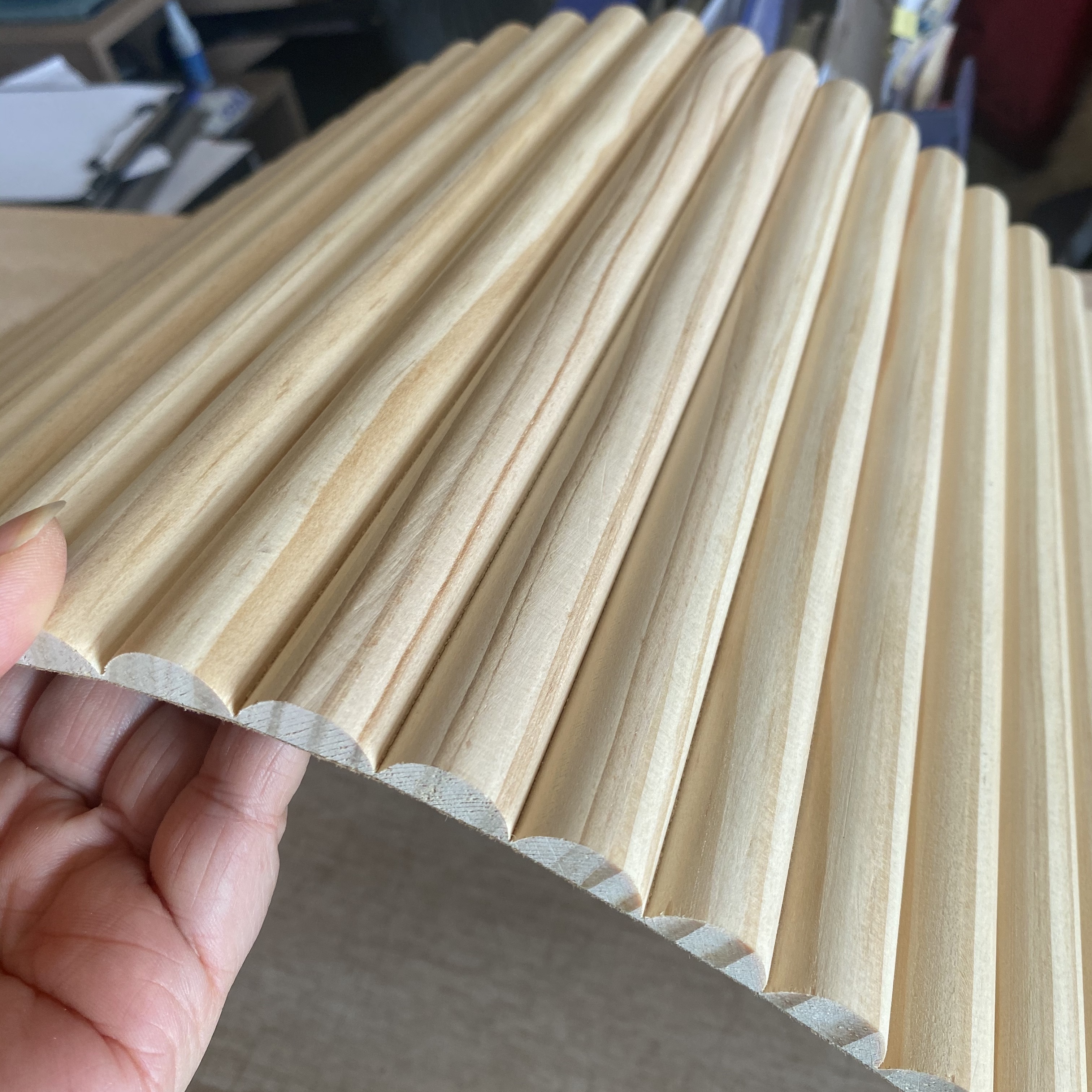 Pine wood MDF fluted wall panel flexible wood wall coverings panel flexible wall trim