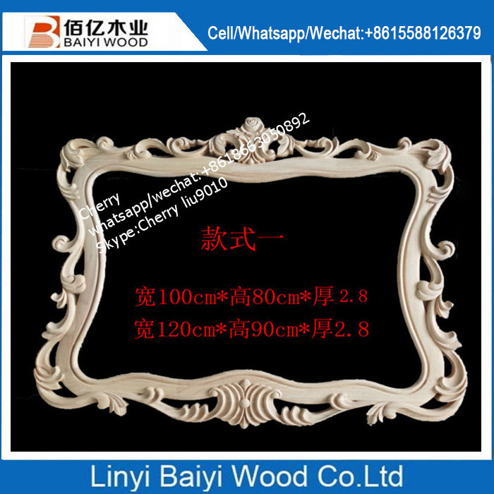 Unfinished Antique Wooden Carving Mirror Frame Moulding