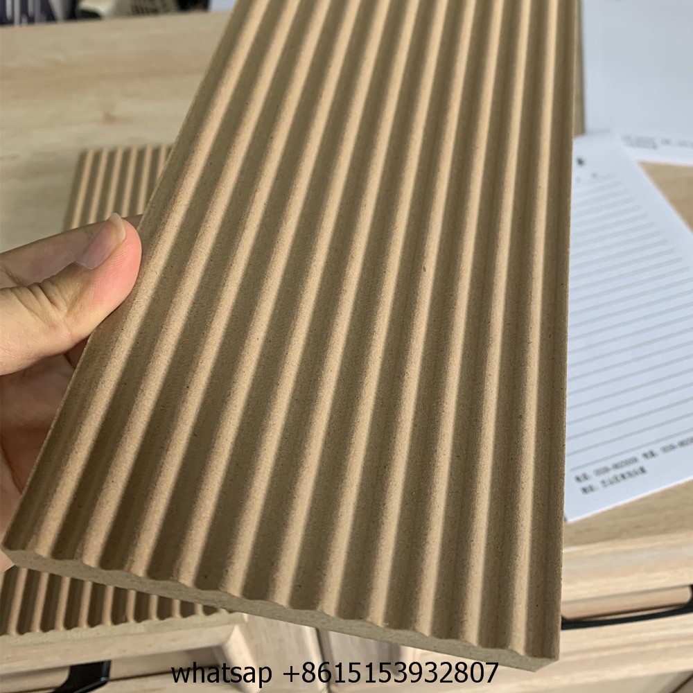 Grooved  slatwall paneling Router beadboard wall panel board HDF 2.44x1.22 stock discount MDF walls furniture panel