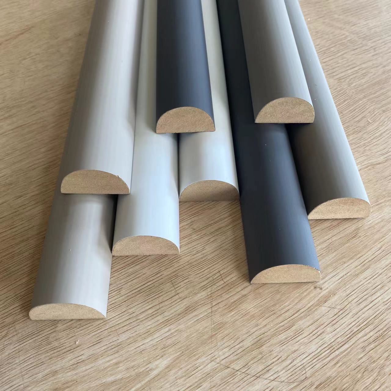 Interior decorative wall panels PVC film wood fluted strip pole wrap flat wall panel