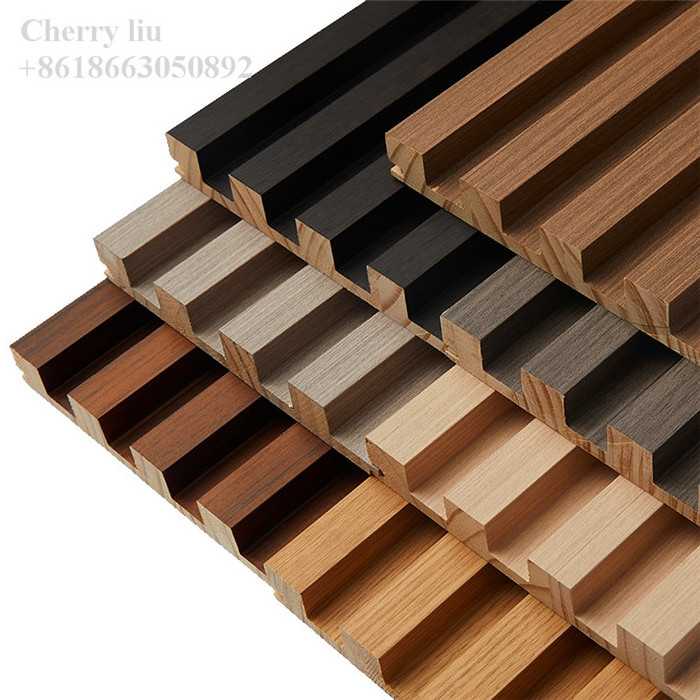 MDF Wall slat PVC Wood Cladding solid Pine wood wainscot Wall Panel For Interior Decoration