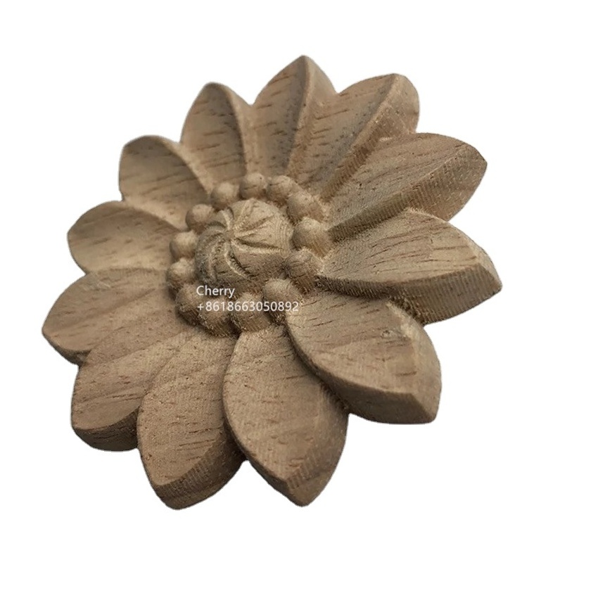 Round Carved Appliques Onlays Decorative Decals For Door Wall Onlays