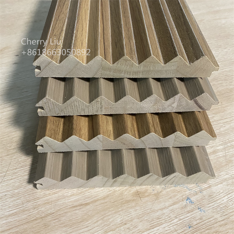 OAK solid fluted wooden decorative wall decor panels 3d textured Wood Slat Wall Panel for wall interior