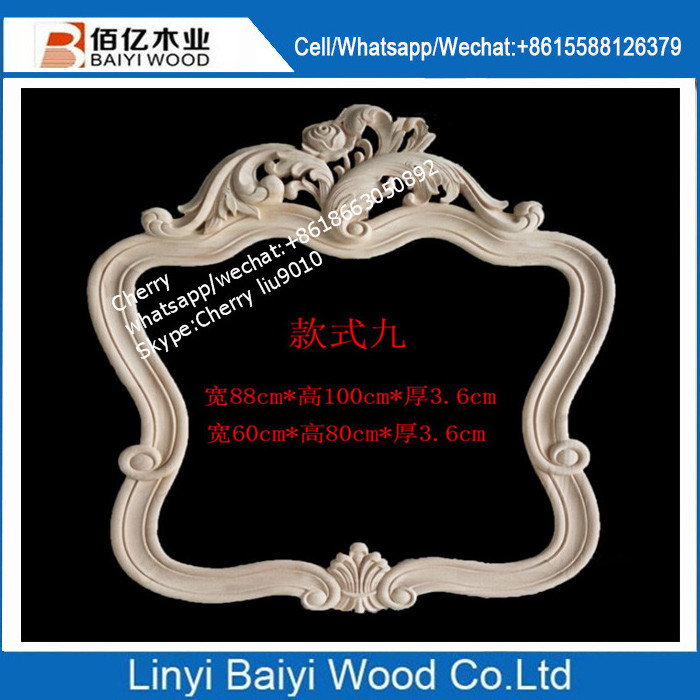 Unfinished Antique Wooden Carving Mirror Frame Moulding