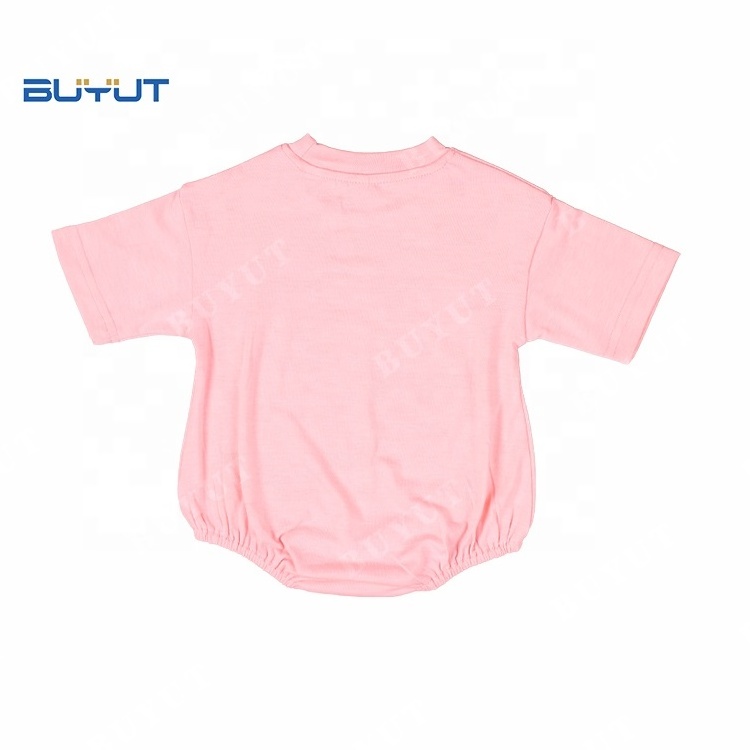 Blank Short sleeve bubble rompers infant Bodysuit clothing sublimation Polyester Baby round neck T-shirt Romper