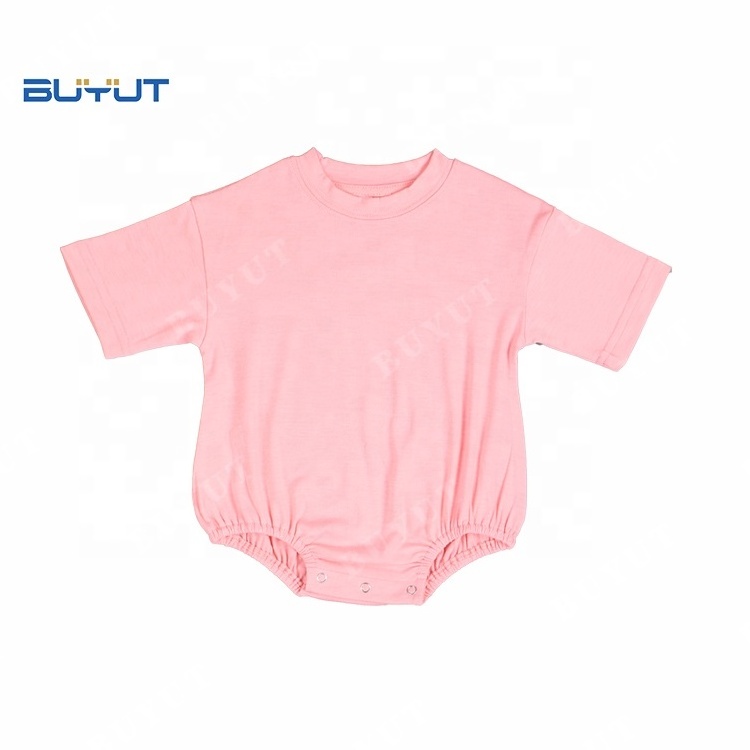 Blank Short sleeve bubble rompers infant Bodysuit clothing sublimation Polyester Baby round neck T-shirt Romper