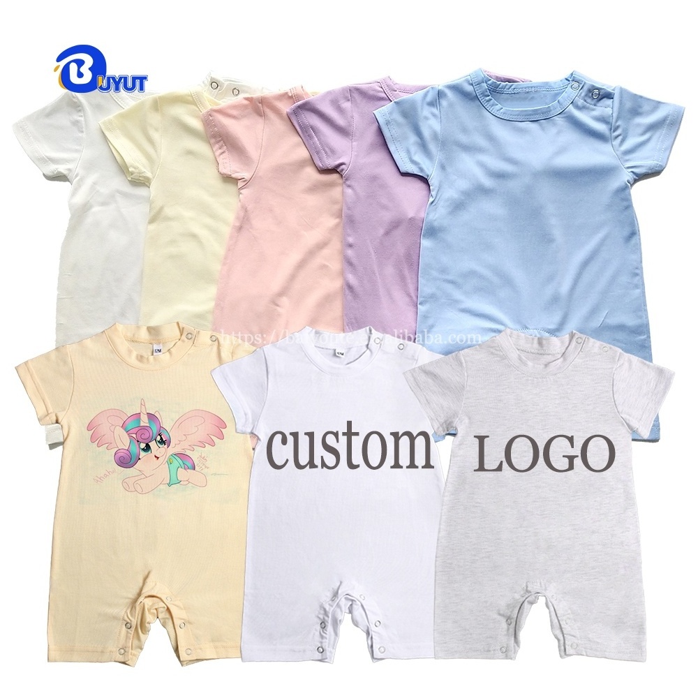 polyester baby onesie infant toddler baby clothes short sleeve shorted frog jumpsuit blank sublimation baby shortie  rompers