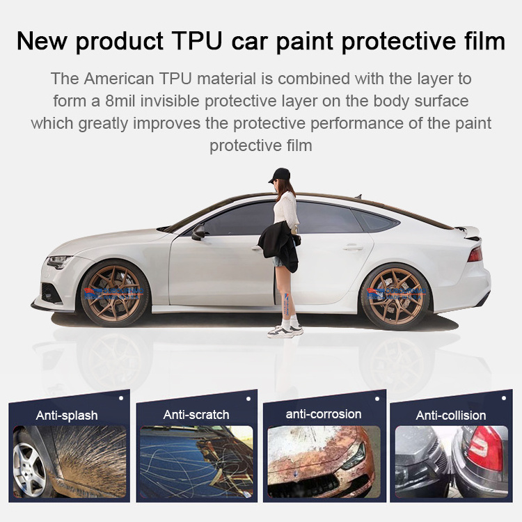 OEM 8mil car Protect Protection Film Transparent Super Glossy TPU PPF Lubrizol Substrate anti Yellowing Self Healing