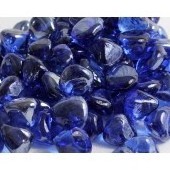 20 Pound Fire Glass Diamonds 1 Inch, Fire Pit Glass Rocks for Gas Fireplace and Fire Pit, Caribbean Blue, High Luster