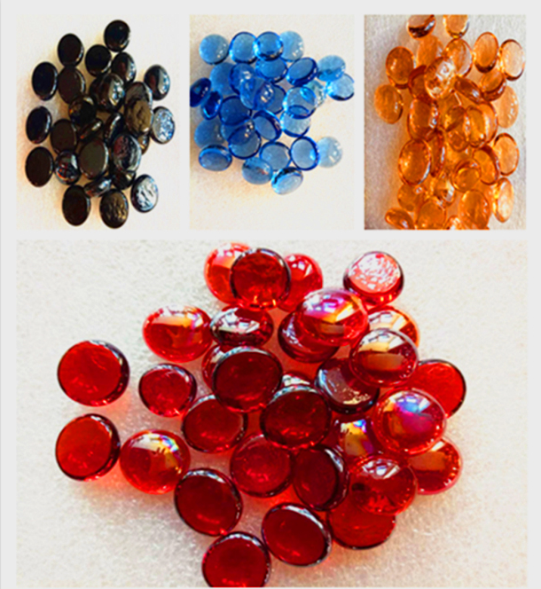 Fire Glass Beads for Propane Fire Pit, Flat Glass Marbles for Vase, Garden, 3/4 Inch Fire Pit Glass Rocks