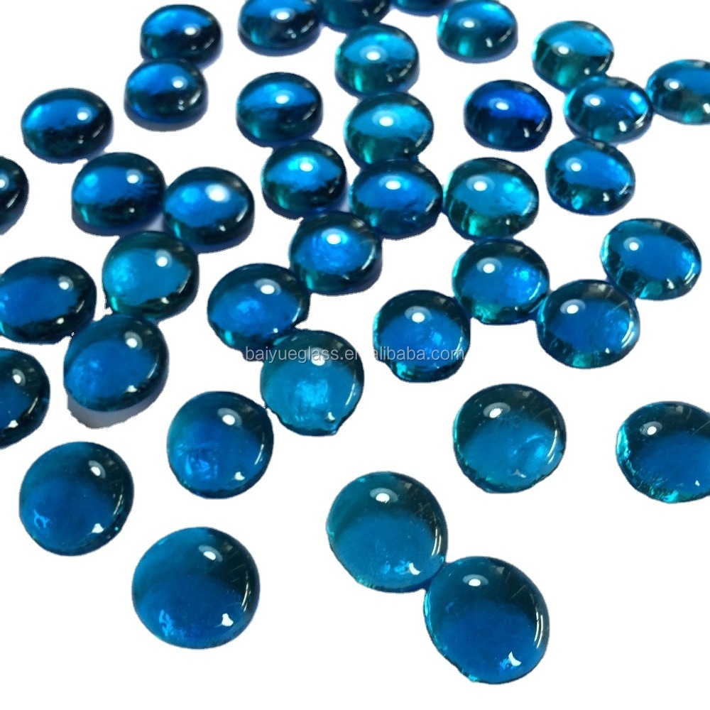 Fire Glass Beads for Propane Fire Pit, Flat Glass Marbles for Vase, Garden, 3/4 Inch Fire Pit Glass Rocks