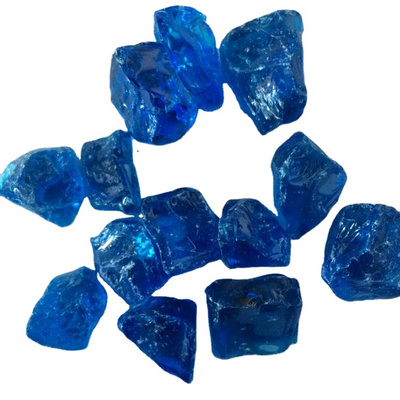 Crystal Blue Crushed Terrazzo Glass Rocks For Garden Decoration Slag Glass Landscaping Glass