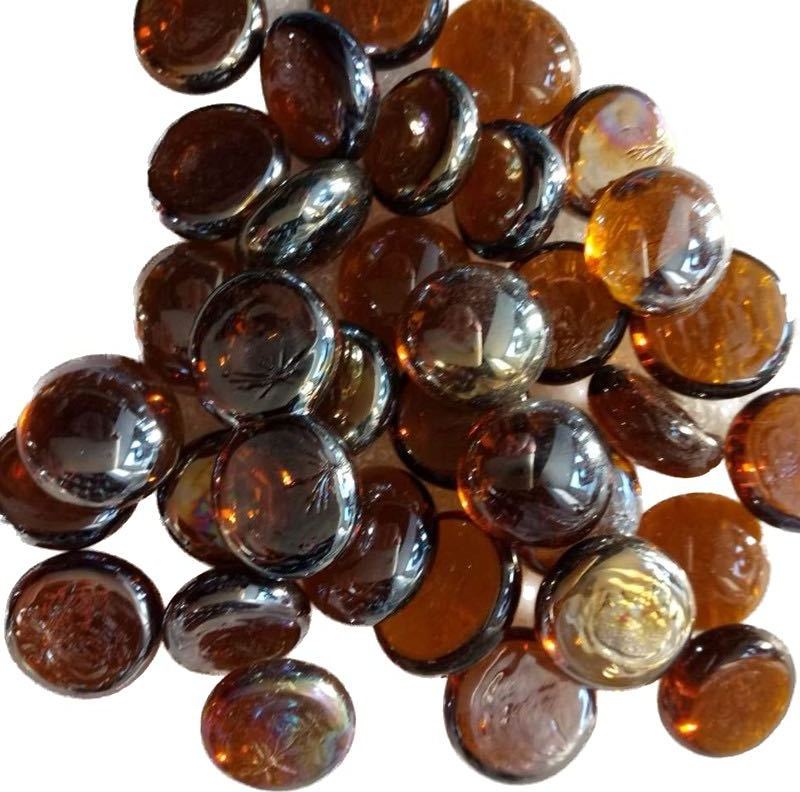 Fire Glass Beads for Propane Fire Pit, Flat Glass Marbles for Vase, Garden, 3/4 Inch Fire Pit Glass Rocks