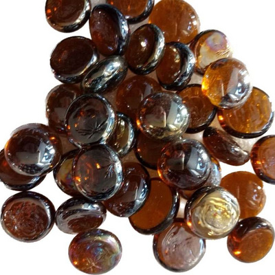 Fire Glass Beads for Propane Fire Pit, Flat Glass Marbles for Vase, Garden, 3/4 Inch Fire Pit Glass Rocks