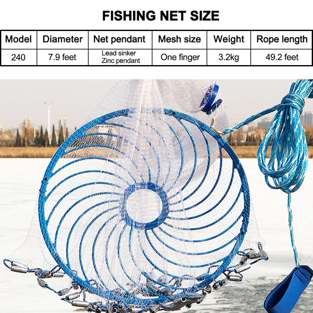 wholesale china factory High quality nylon monofilament lines throw catch drawstring cast casting net fishing net