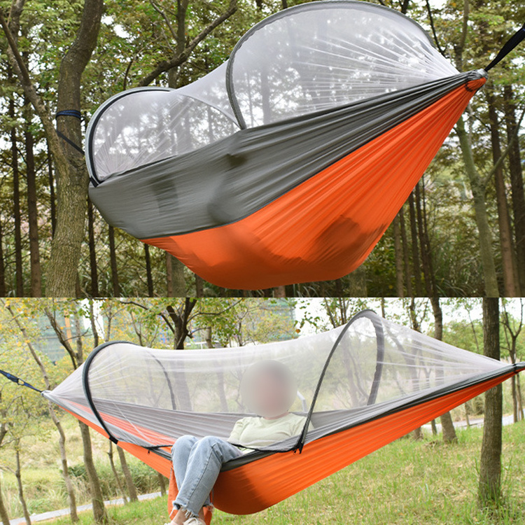 Baiyuheng Travel Outdoor 210T Nylon Portable 2 Person Parachute Camping Hammock With Tree Strap