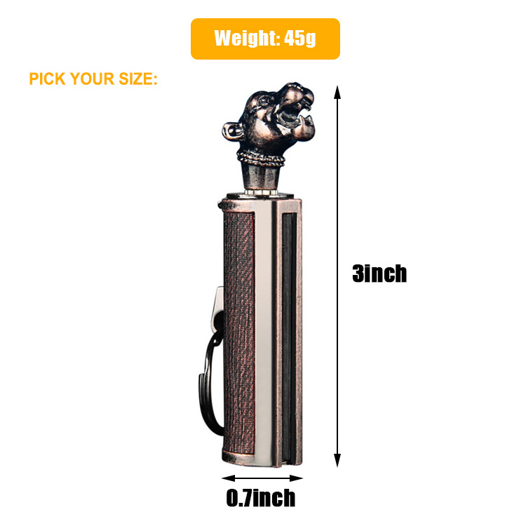 Baiyuheng Hot Sale Waterproof Outdoor Camping Stainless Steel Permanent Match Striker Lighter with KeyChain Survival Matches