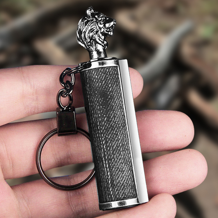 Baiyuheng Hot Sale Waterproof Outdoor Camping Stainless Steel Permanent Match Striker Lighter with KeyChain Survival Matches