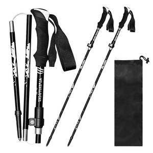 Baiyuheng Folding outdoor climbing Trekking Poles Collapsible Quick Lock Alpenstocks Walking Sticks With Hiking Climbing