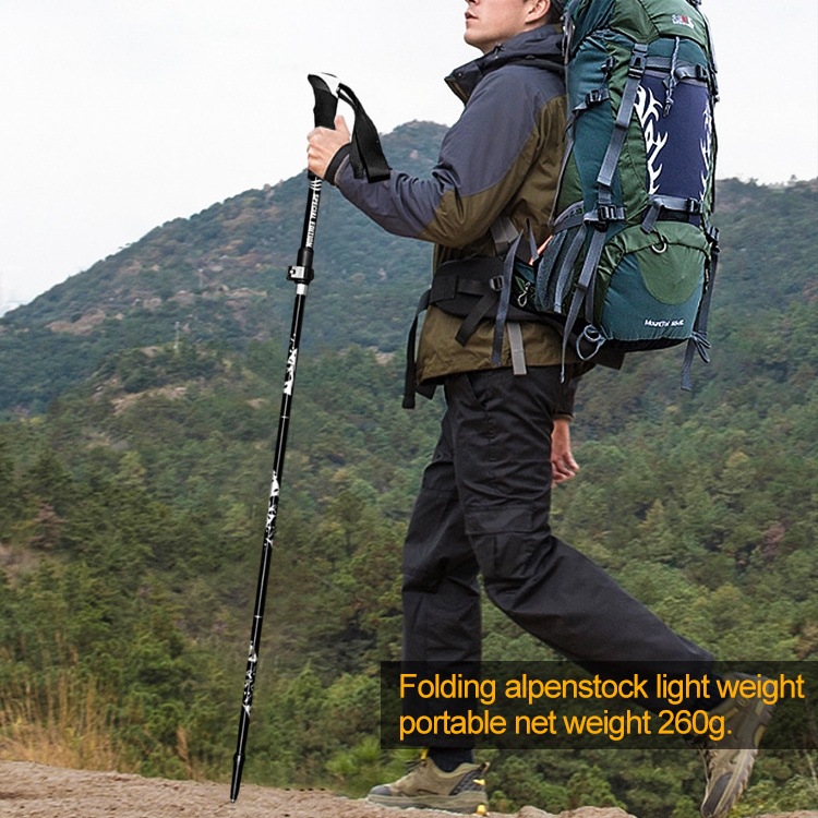 Baiyuheng Folding outdoor climbing Trekking Poles Collapsible Quick Lock Alpenstocks Walking Sticks With Hiking Climbing